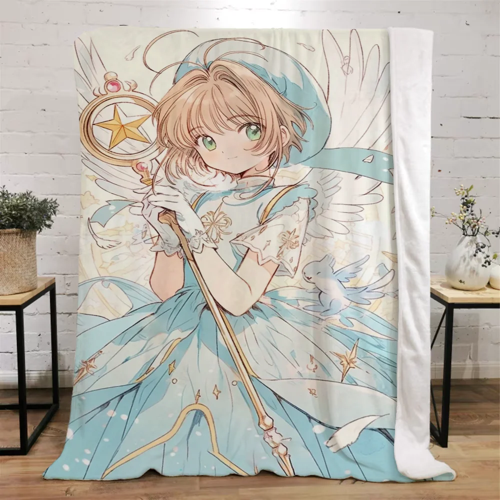 Cardcaptor Sakura Knitted Blanket King Size Microfiber Bedding Fluffy Soft Blankets and Throws Bed Throw Interior for Home Knee 2