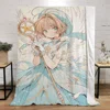 Cardcaptor Sakura Knitted Blanket King Size Microfiber Bedding Fluffy Soft Blankets and Throws Bed Throw Interior for Home Knee 2