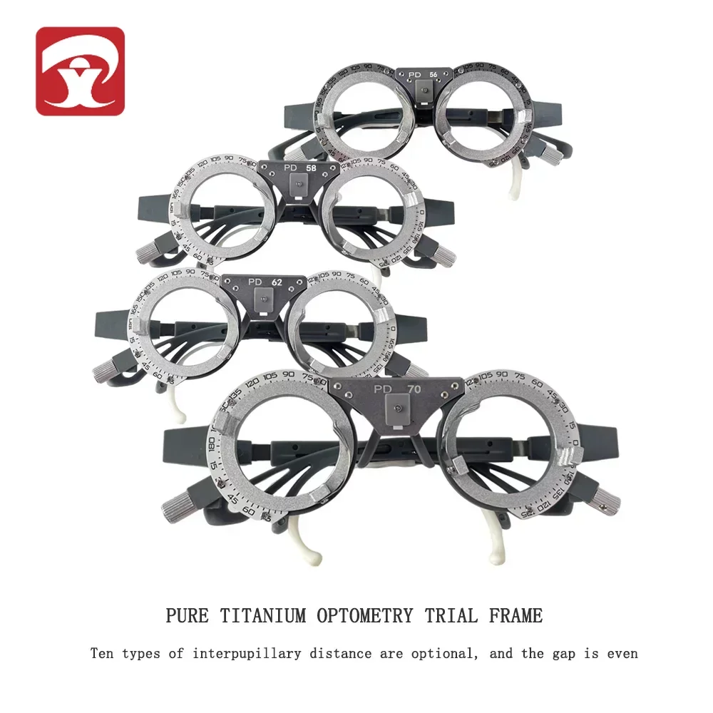 

High Quality PD 52-70mm Optical Equipment Titanium Trial Frame TF-T