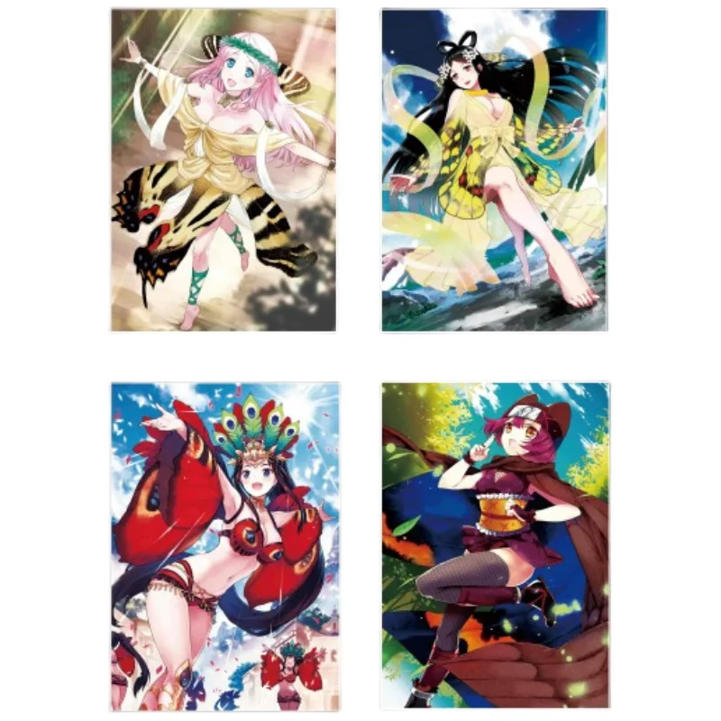 

9Pcs/Set ACG Cards Anime Game Characters Girls Series DIY Collection Refraction Color Brushed Flash Cards Self Made Toys Gift