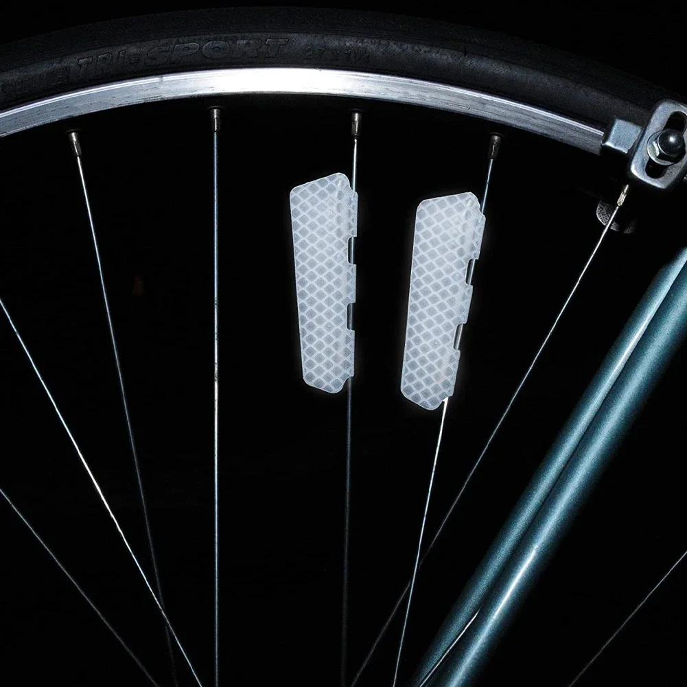 4Pcs/Set Bike Reflective Sticker Wheel Spoke Reflector Safety Warning MTB Bicycle Wheel Rim Reflective Clip Reflector Strips bicycle parts bicycle wheel stickers