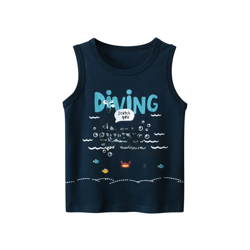 Jungen Unterhemd Mit Dinosaurier-Print - Baumwolle Tanktop Für 1-12 Jahre