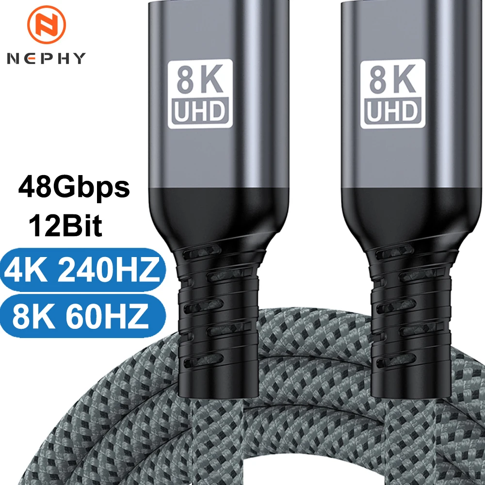 Ultra High-Speed HDMI 2.1 Cable with HDR and eARC - 8K/60Hz, 4K/120Hz, 2K/240Hz - Available in Various Lengths
