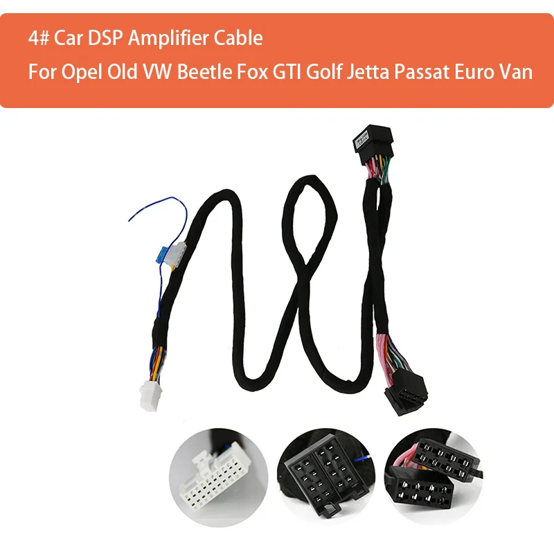 #4 Car DSP Amplifier For Opel Old VW Beetle Fox GTI Golf Jetta Passat Euro Van ISO PLUG Special-Tail Line Socket Harness Socket