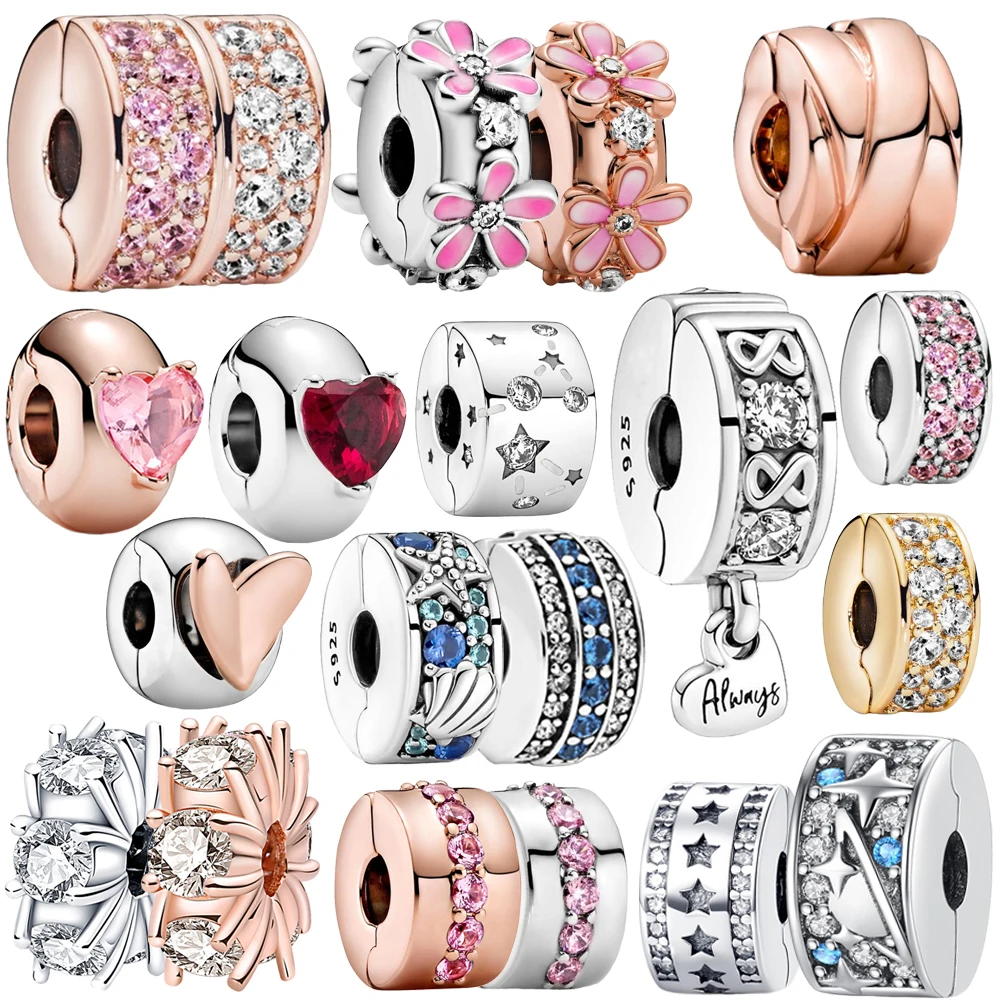 

Мерцающие зажимы для браслетов Pandora, серебро 925 пробы