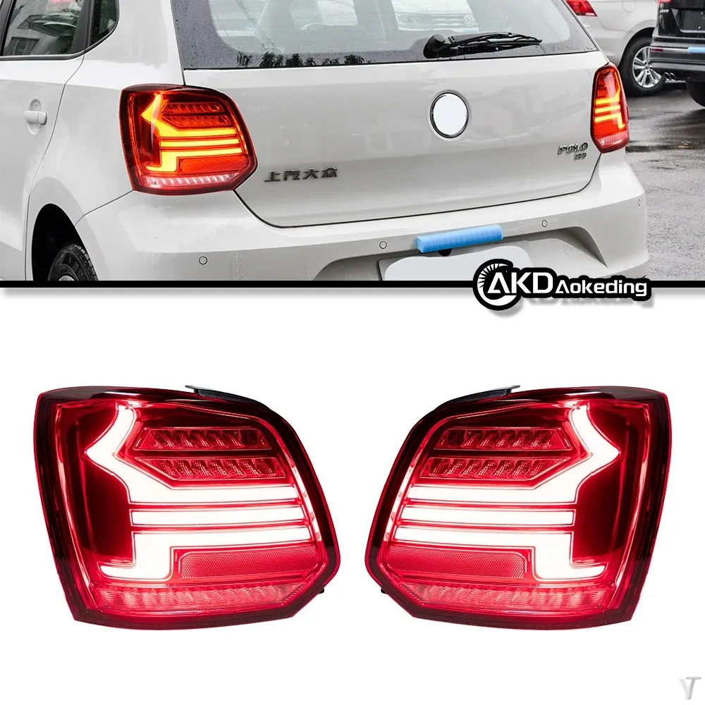 

Задняя лампа AKD для VW Polo, задняя фонарь для Polo 2010-2019, задняя фонарь для Polo, задняя фонарь, обновленный динамический сигнал, автомобильные аксессуары, 2 шт.