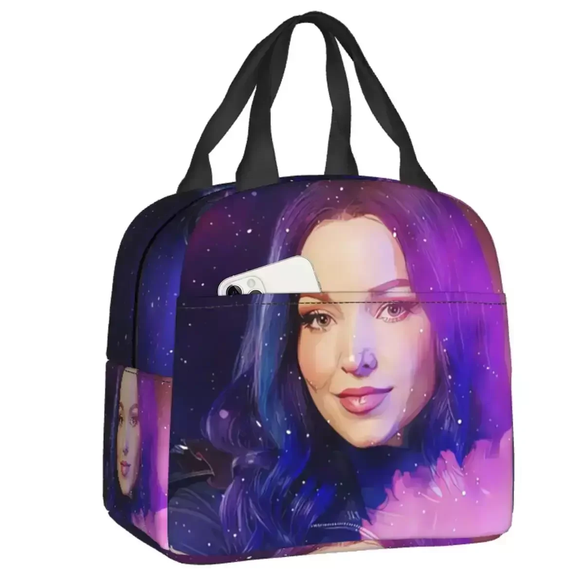 

2024 New Mal Purple Queen Thermal Insulated Lunch Bags Descendants Resuable Lunch Container For School Multifunction Food Box