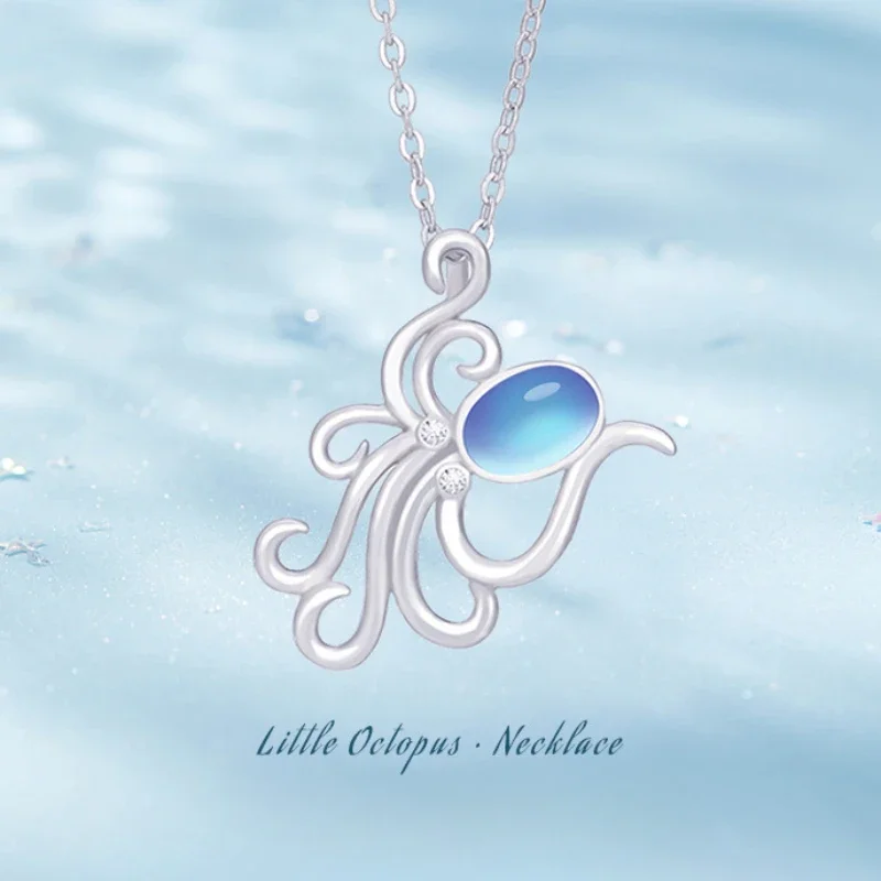 

Y2K S925 Sterling Silver 2024 New Octopus Lady Pendant Light Luxury Trendy Collar Chain Fashion Birthday Necklace Jewelry Gift