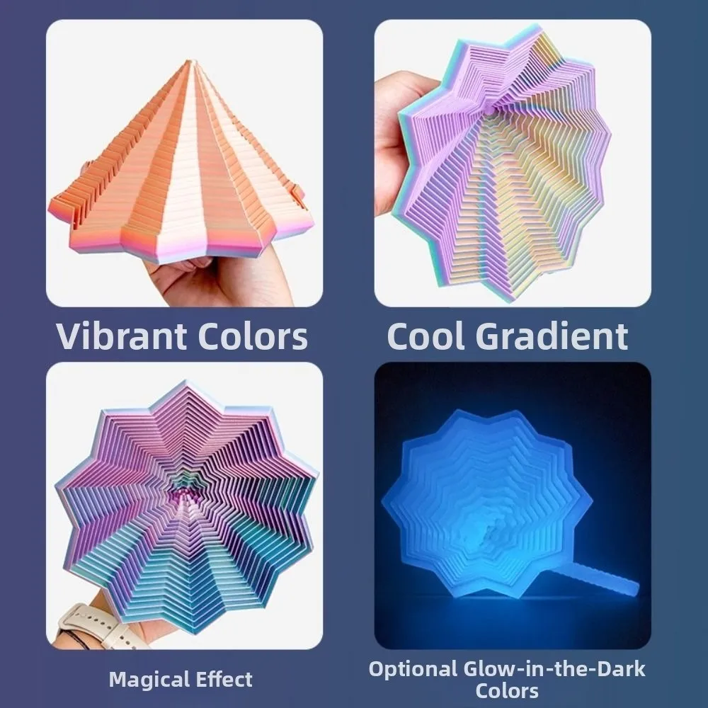 3D Printing Fractal Fidget Star Model Visual Illusion Expanded Spirals Sensory Toy Geometric Design Relaxation