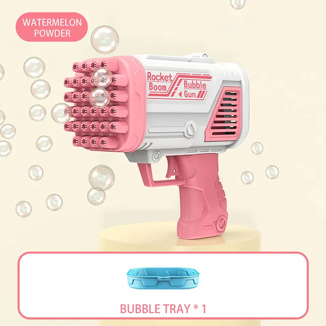 Kids Bazooka Bubble Machine 32 Holes Gatling Electric Soap Bubble Macking Toys for Outdoor Summer Children Boys Girls Bath Toys 4