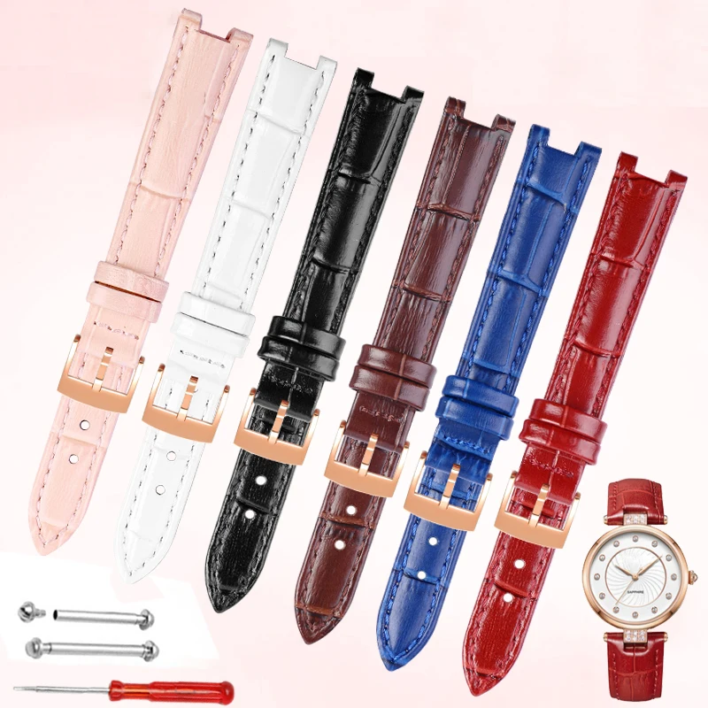 Leather watch strap for gucci YA1414 / YA141505 watch band  notched cow leather female watch chain 14*4mm 12*4mmm wristband belt