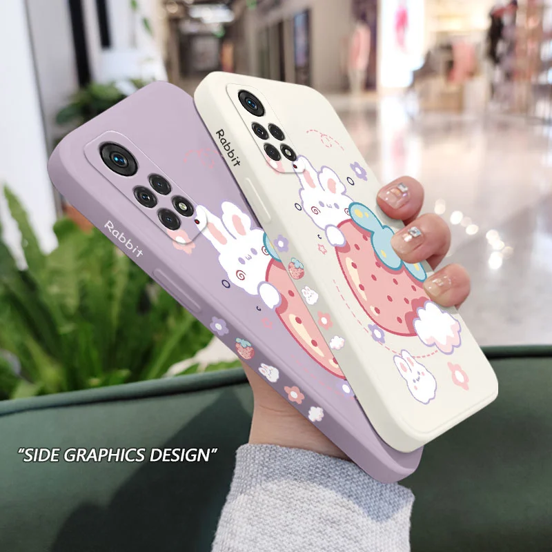 Strawberry Rabbit Phone Case - Cute Cartoon Design Cover