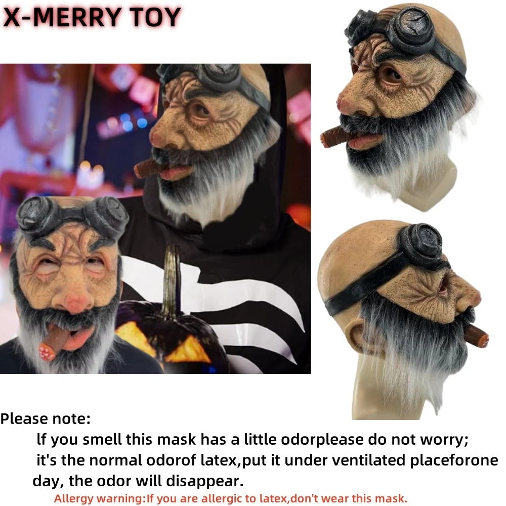 قناع وجه واقعي للرجل العجوز إكسسوارات تأثيري قناع...