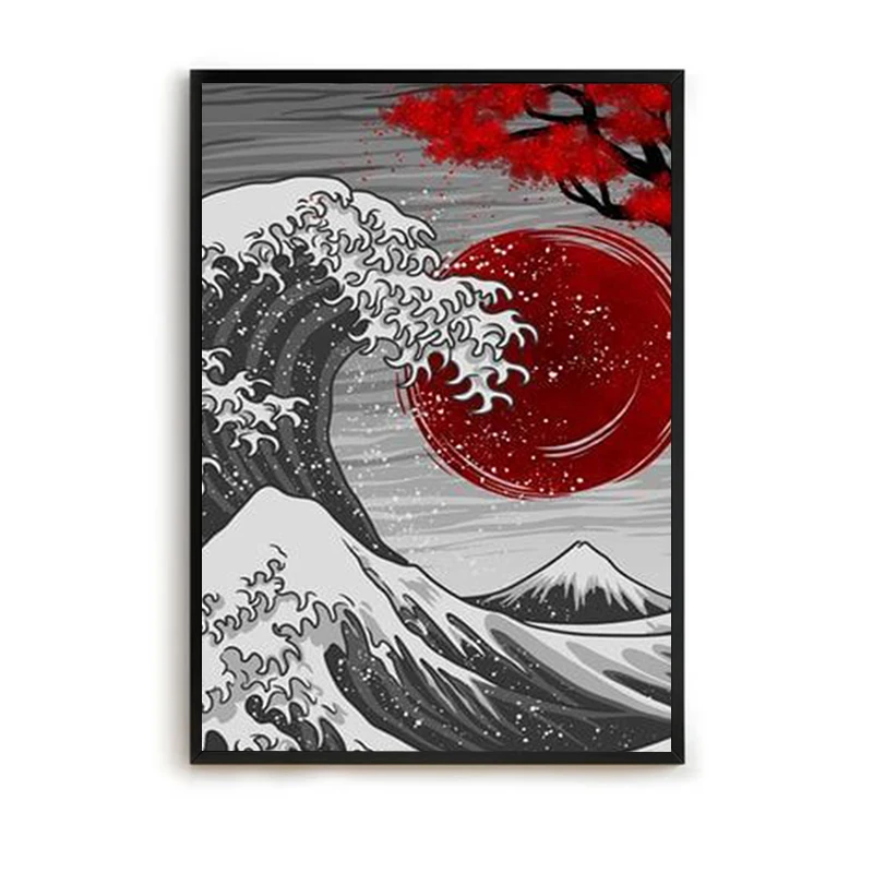 

Decorative Pictures for Living Room Decor Japan Great Wave Aesthetic Room Decoration Posters for Wall Art Canvas Painting Poster