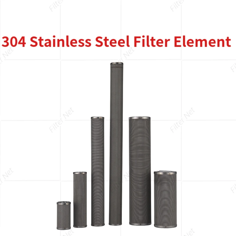 Elemento de Filtro de Água de Lavável Peças de Reposição Resistência de Alta Temperatura Purificador de Água Vela 10 20 Aço Inoxidável