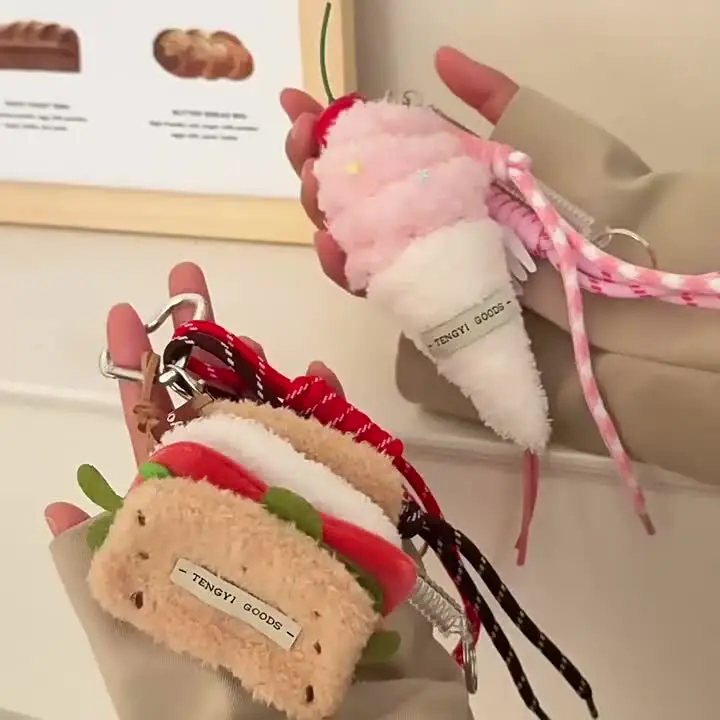 Cute Hamburger Keychain - Simulation Cheeseburger Pendant For Bag, Keys, Or Backpack - View #11