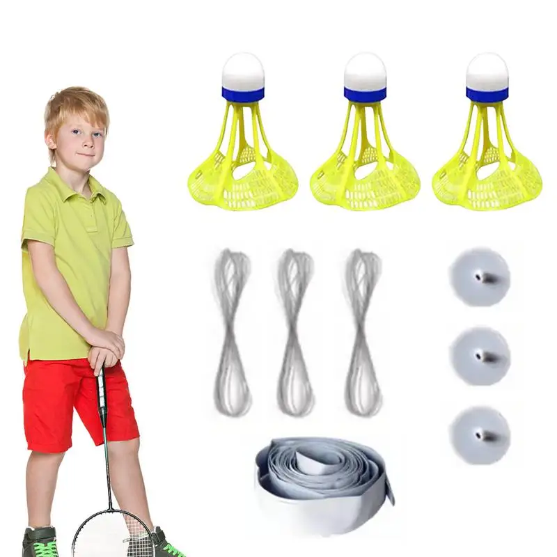 

Elastic Indoor Badminton Trainer Set with 3 Luminous Badminton Balls Badminton Rebound Trainer Solo Equipment Badminton Practice