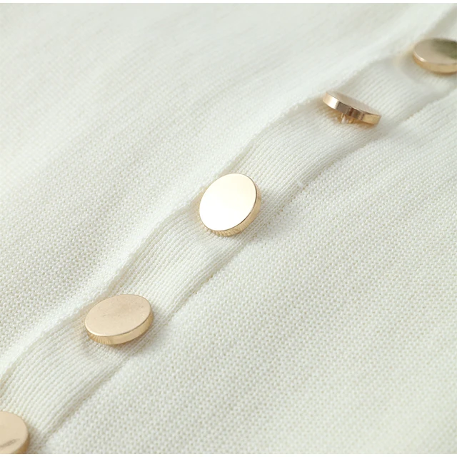 2024 Summer Elegant Lady Knitted Single Breasted Long Dresses Women Solid Sleeveless O Neck Button Bodycon Party - Image 3