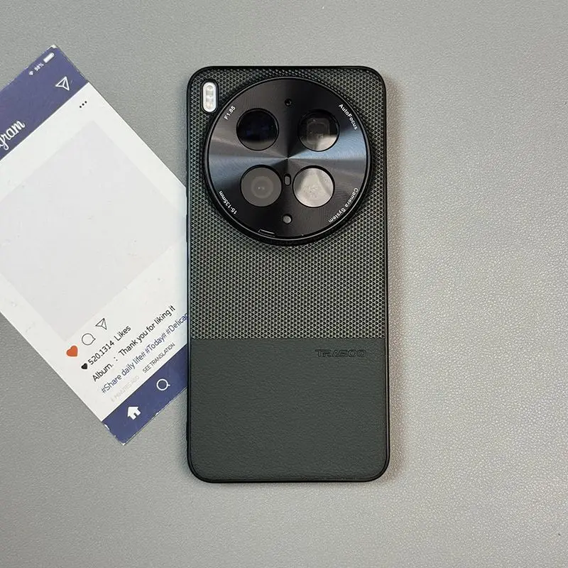 Luxcy Matte Diamond Pattern PU Leather Phone Case with Metal Lens Frame
