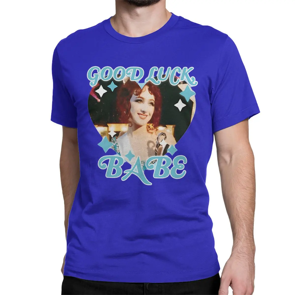 thumbnail image 1 of Camiseta Chappell Roan "Good Luck Babe" para hombre y mujer, cantante, música, algodón, manga corta, tallas 4XL, 5XL y 6XL., 1 of 7