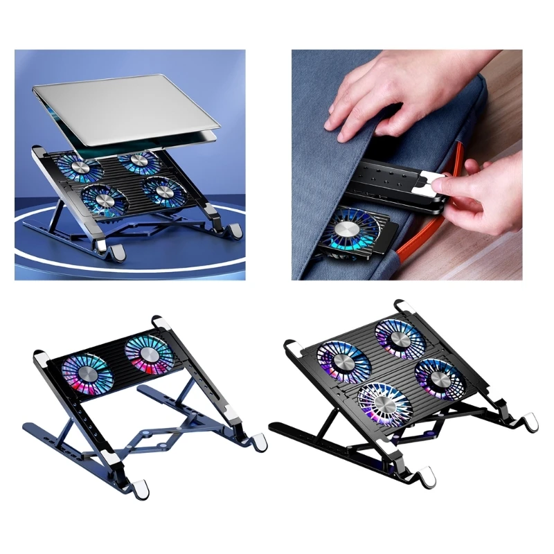 

Portable Laptop Cooling Pad Radiators Stand with 7 Adjustable Height Keep Your Notebook Cool and Stable Performances