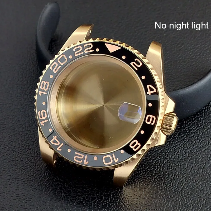 40MM Sapphire Glass GMT Bidirectional Rotation Watch Case with Accessories