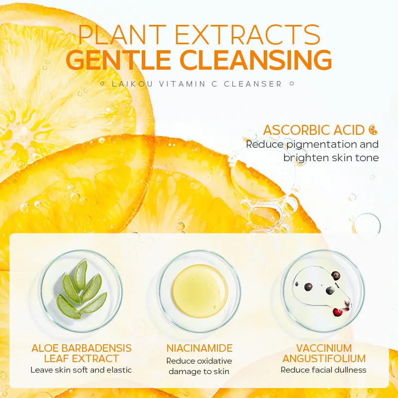 50g Vitamin C Facial Cleanser Brightening Moisturizing Deep Cleansing Foam Dense Amino Acid Gentle Cleanser Face SkinCare face wash
