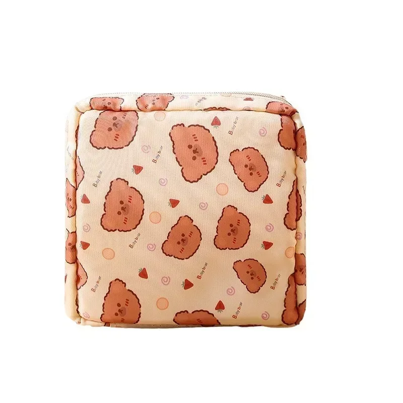 Girls Cartoon Small Cosmetic Bags Organiser Bag For Women Girl Lady Korean Cute Bear Large Capacity Sanitary Napkin Storage Bags - 5
