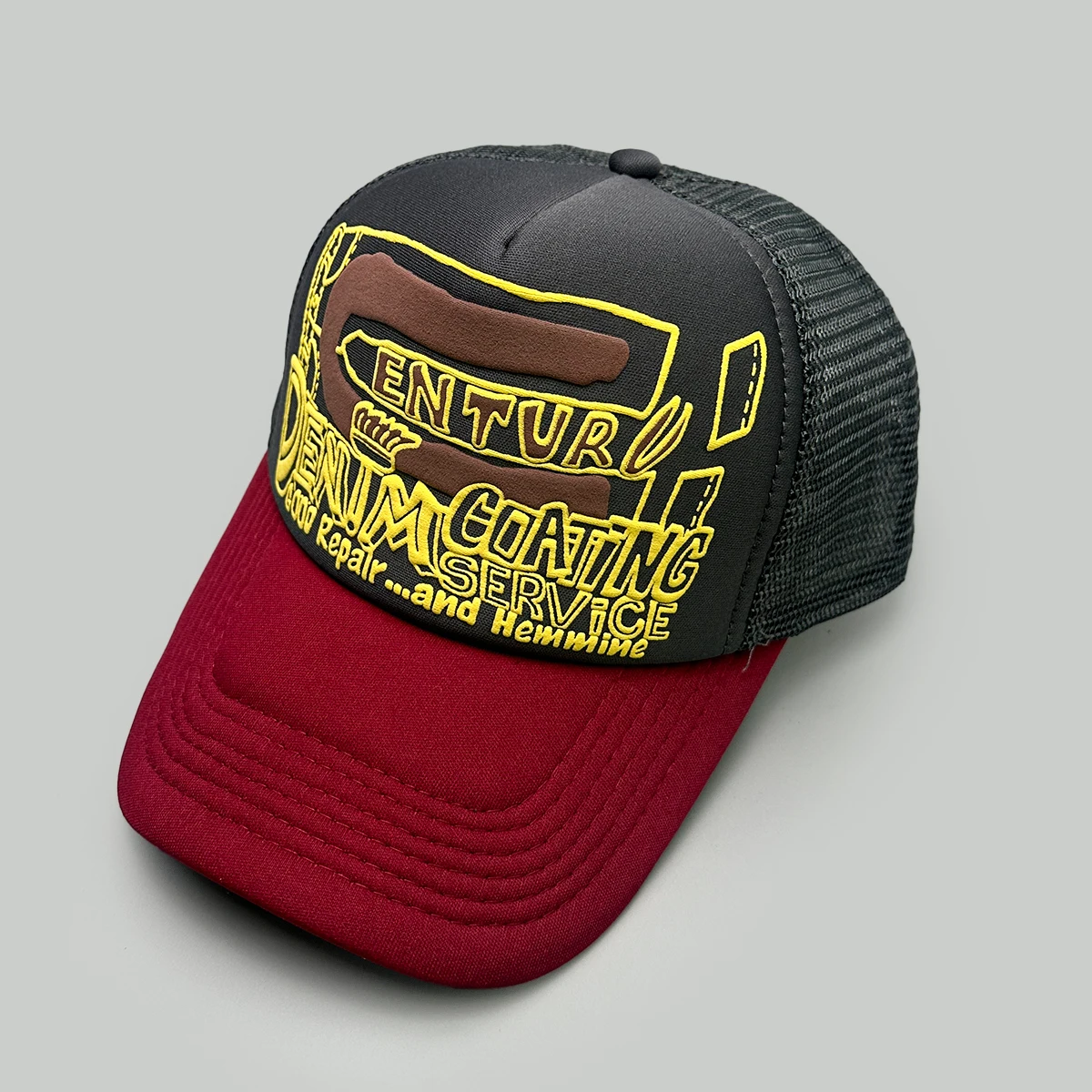 Amerikanischer Stil 3D-Gedruckte Buchstaben-Baseballkappen Neue Unisex Sonnenschutz Atmungsaktive Farbblock Vielseitige Mesh-Trucker-Caps – Detail 14