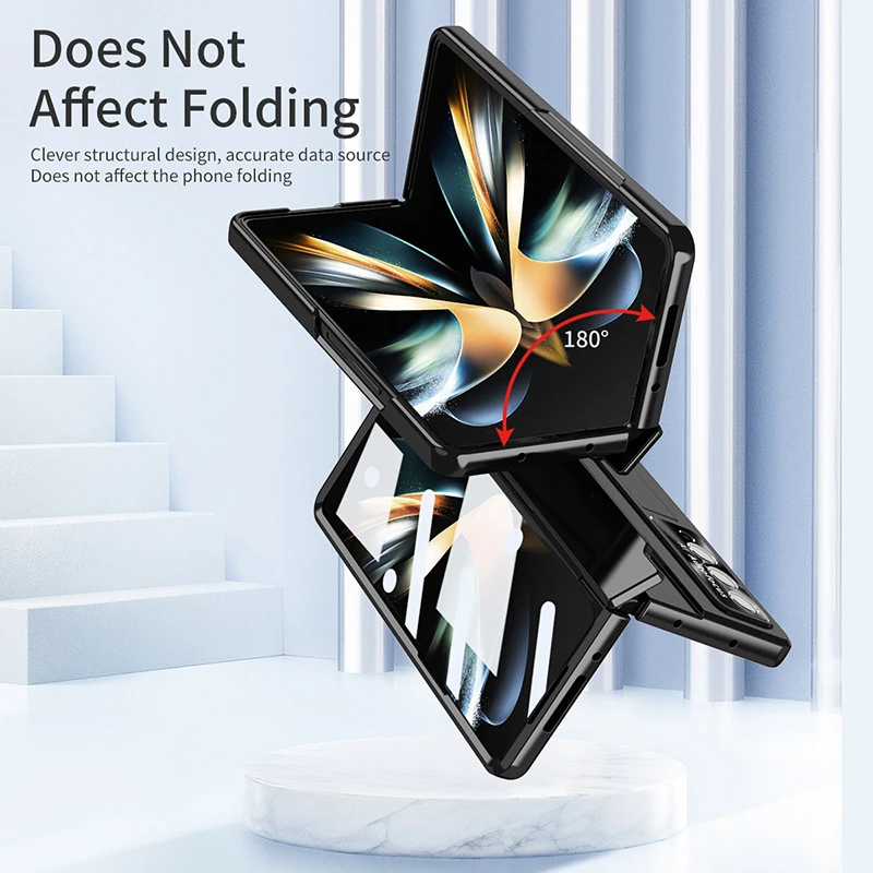 For Samsung Galaxy Z Fold 3 Fold 4 5 5G Leveling Hinge Protection Case for Galaxy Z Fold4 Fold3 Hard Phone Cover Anti-drop Case