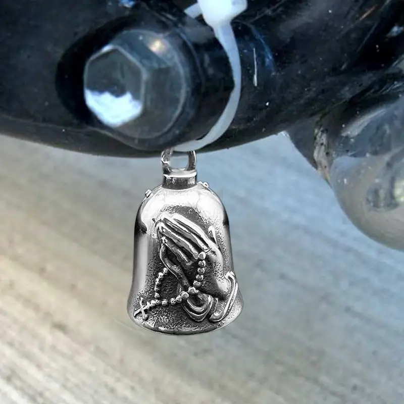 1pc Motorcycle Lucky Bell Praying Hand Luck Bell Luck Riding Bells 3D Motorcycle Bell Biker Motorcycle Safety Bell decoration
