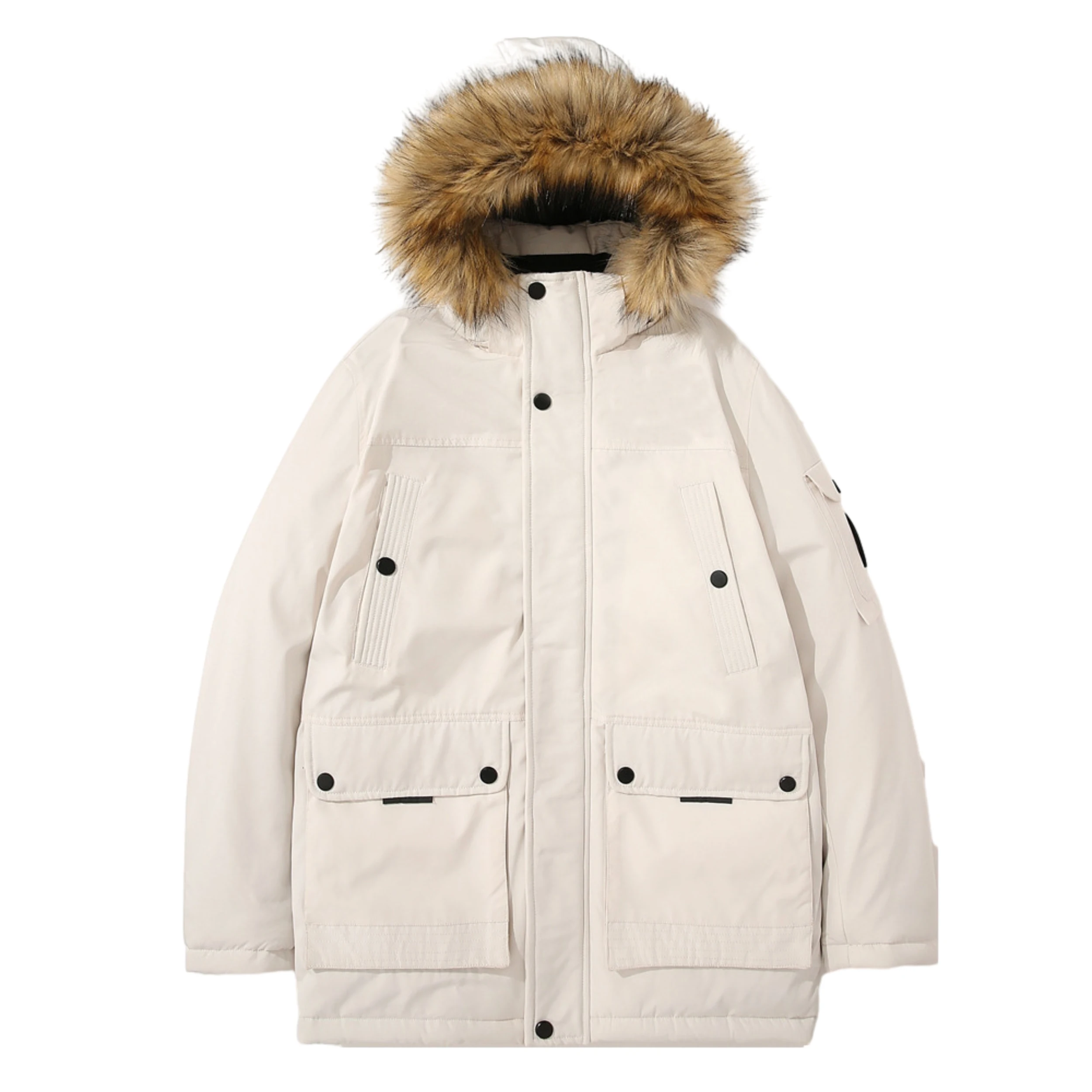 

Men's Thick Warm Outerwear Clothes Winter Jacket Cotton-padding Fleece Linning Outdoor Parka Coat Hooded Windbreaker