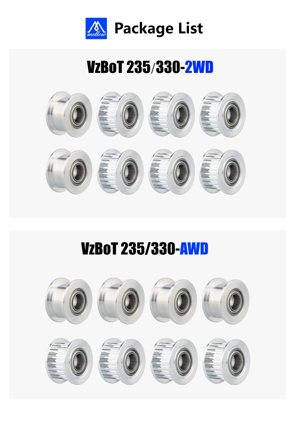 Mellow Mellow alumínio Timing Pulley, 3D Impressoras