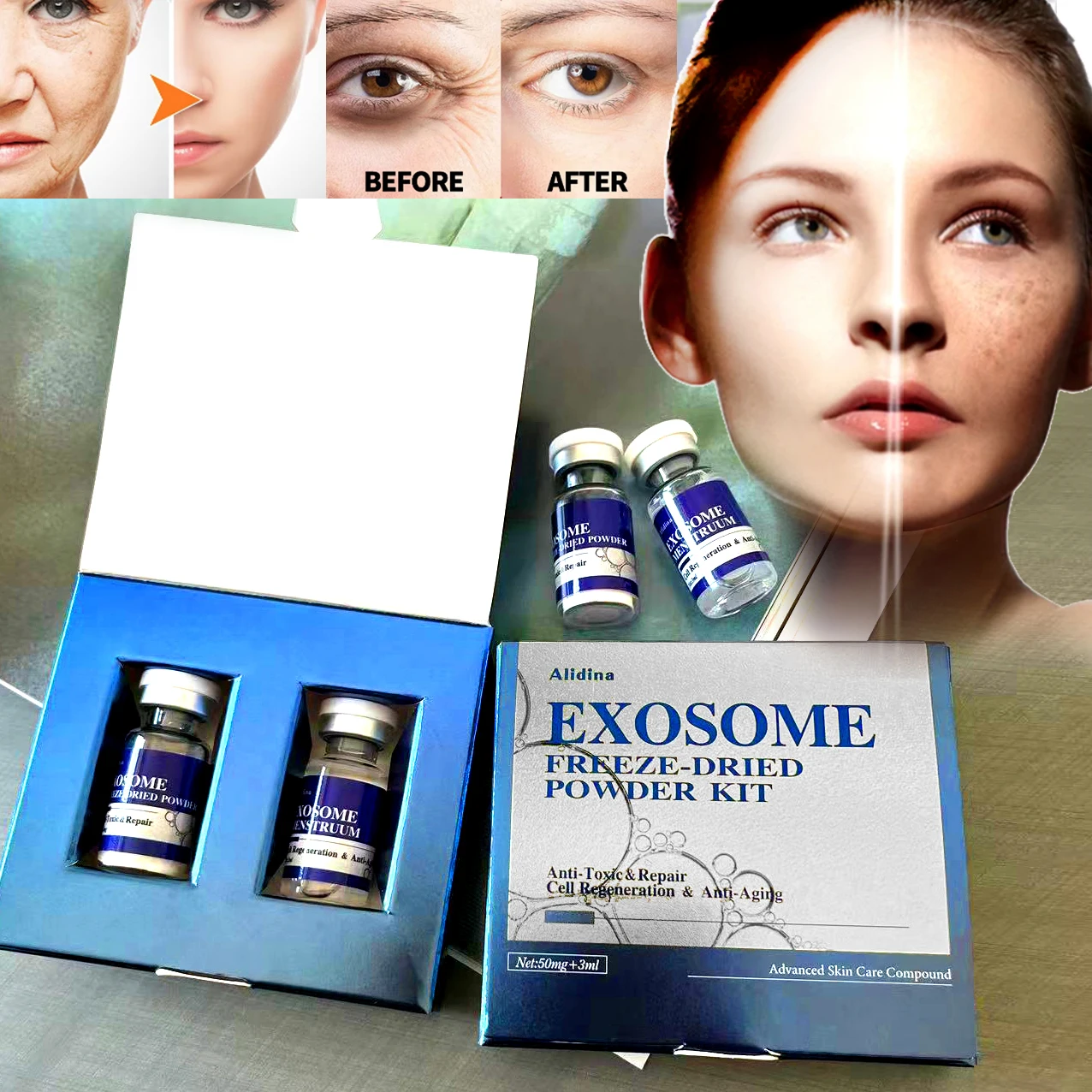 Exosome Stem Cell Anti Aging Removal Wrinkle Serum Firm Lift Fade Fine Lines Moisturizing Face Essence Skin Care Brighten Repair facial serum facial essence facial anti wrinkles product whitening serum