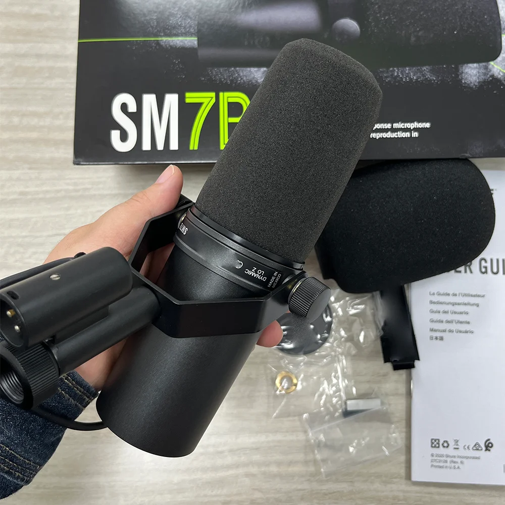 SM7B 마이크 블랙 메탈 마이크 7b Sm7b 다이나믹 마이크 팟캐스트 스튜디오 세트 (라이브/무대 녹음, 팟캐스팅, 카디오이드)