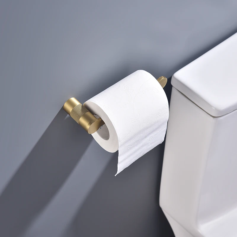 Brushed Gold Brass Coat Hook Paper Towel Holder Towel Hook Ring Bath Rod High Quality Kitchen Bathroom Accessories