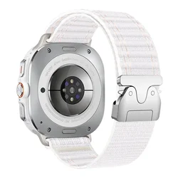 Nylon Sports Loop Strap - Adjustable Wristband Bracelet for Galaxy 7 Ultra 47mm (WHITE)