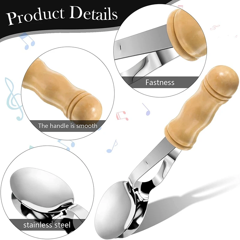 Musical Spoons Instrument With Wooden Handle Percussion Instrument With Wooden Handle Irish Percussion