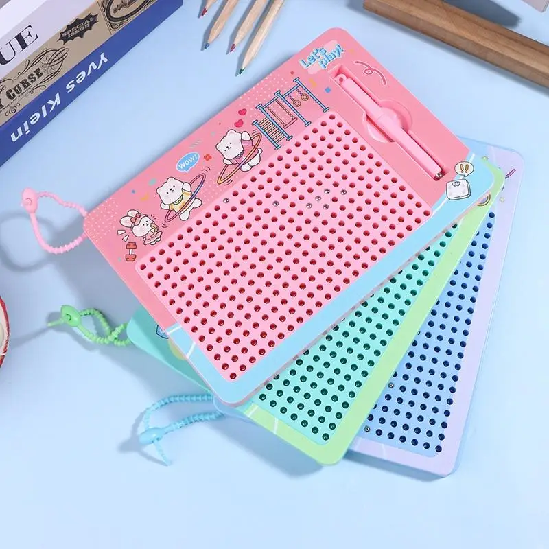 Cute Cartoon Magnetic Doodle Board Keychain - Funny Steel Ball Drawing Sketch Pad Puzzle Toy for Backpack Decor & Kids Gift