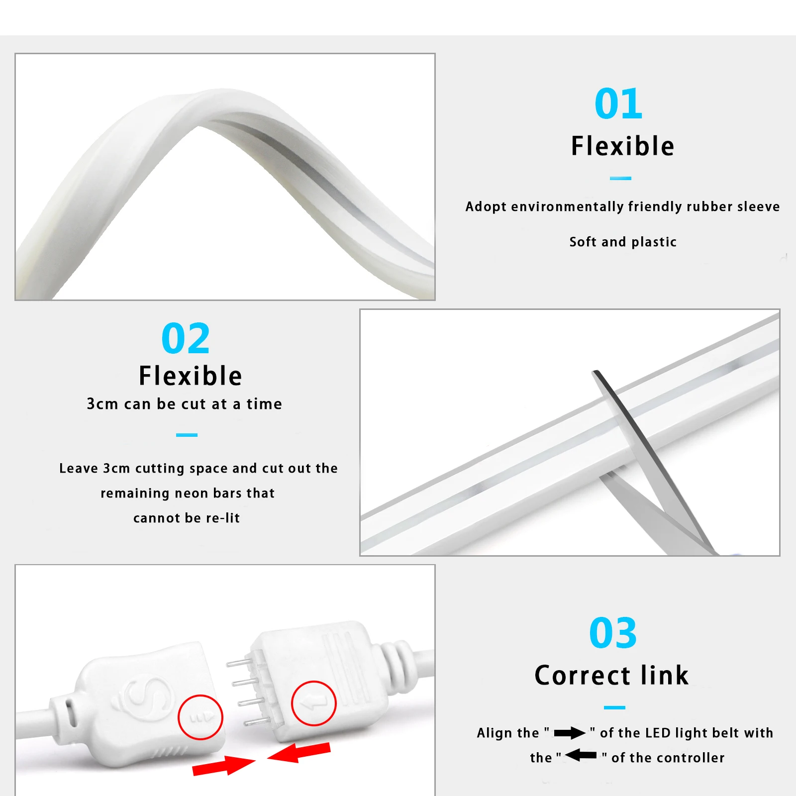 5V USB RGB Neon LED Strip 1M 2M 3M 4M 5M WiFi Neon RGB Strip Work With Tuya App/Smart Life/Alexa for TV Home Neon Decor Lighting 2