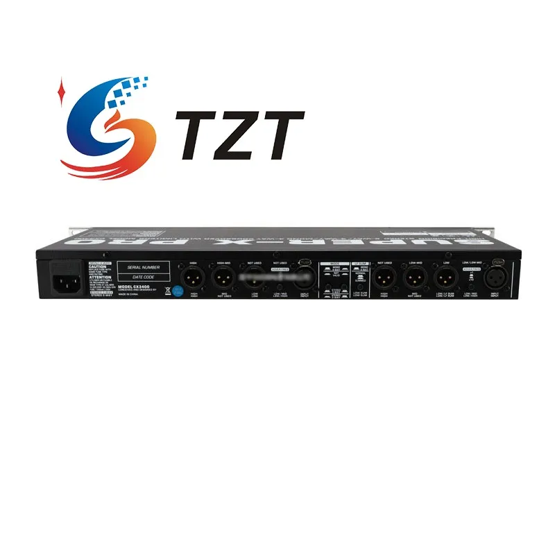 TZT CX3400 프로페셔널 2채널/3채널/4채널 오디오 신호 분배기 스테이지 퍼포먼스 디지털 크로스오버 주파수 분할기