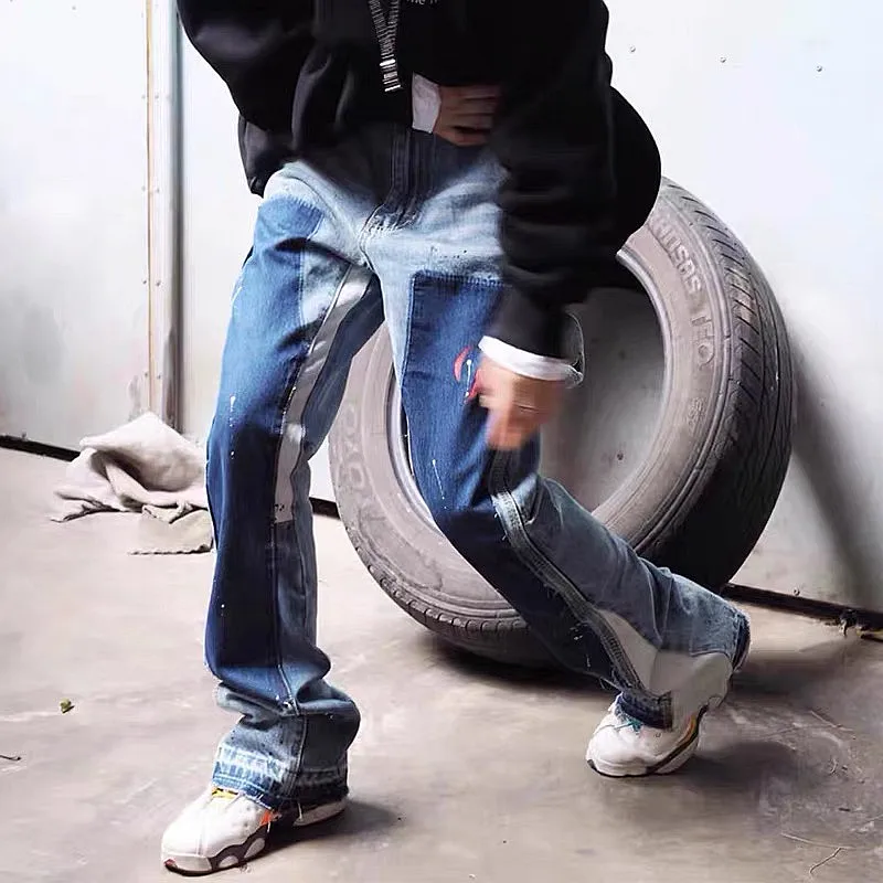 2026 Y2K Mode Tuschmalerei Neue Baggy Stacked Jeans Kpop Cargo-Hosen für Herren Kleidung Damen Luxus-Denim-Hosen Ropa Hombre – Detail 14