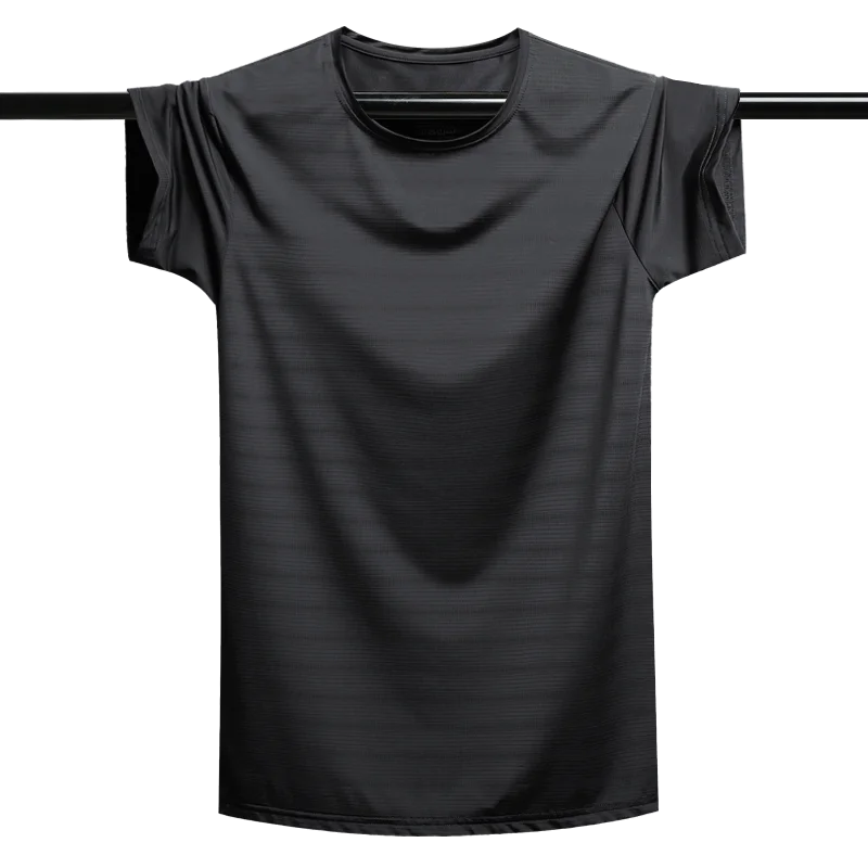 

Oversized 8XL 9XL Ice Silk MeshTshirt For Men Summer Breathable Short Sleeve Tops Men's Quick Dry T-shirt Trainer Running Tshirt