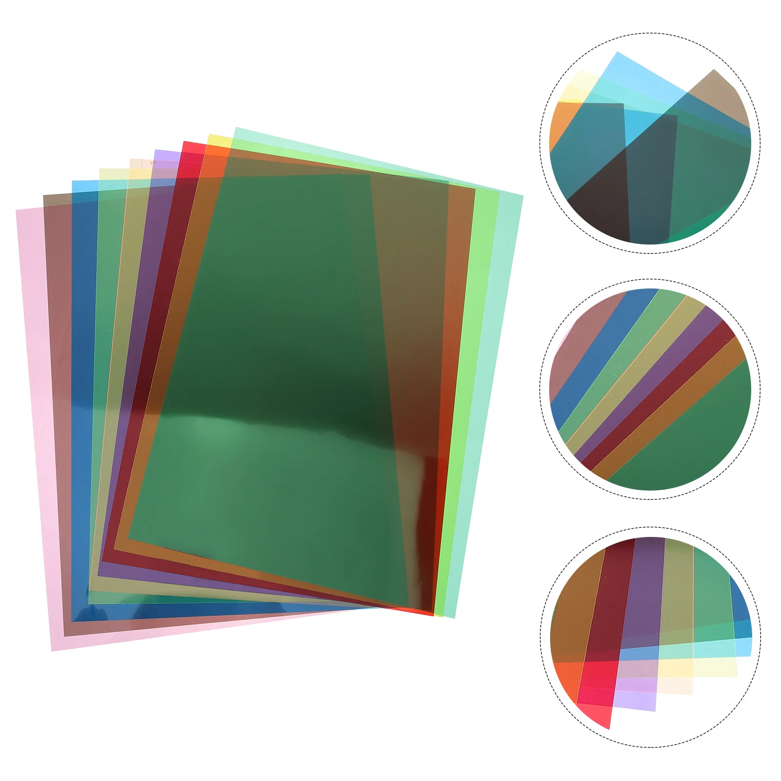 9개 색상 PVC 시트 라이트 디퓨저 반투명 필터 시트 무대 극장 조명 젤 세트 색상 아크릴 시트