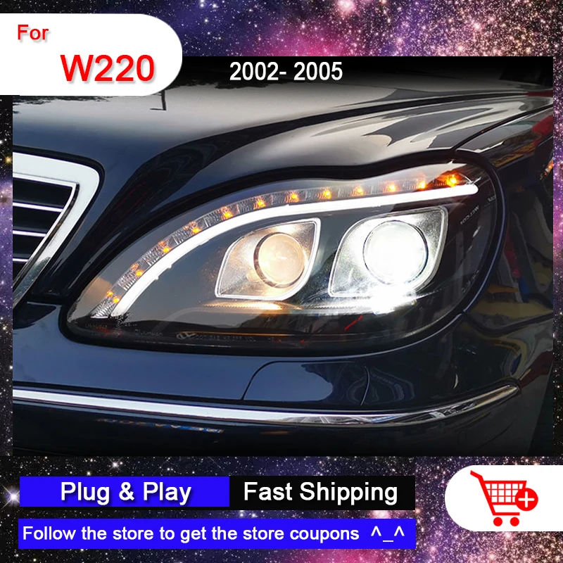 

Car LED Headlights For Mercedes-Benz S Class W220 2002-2005 DRL Dynamic Turn Signal Lamp Front Lamp Auto Accessories