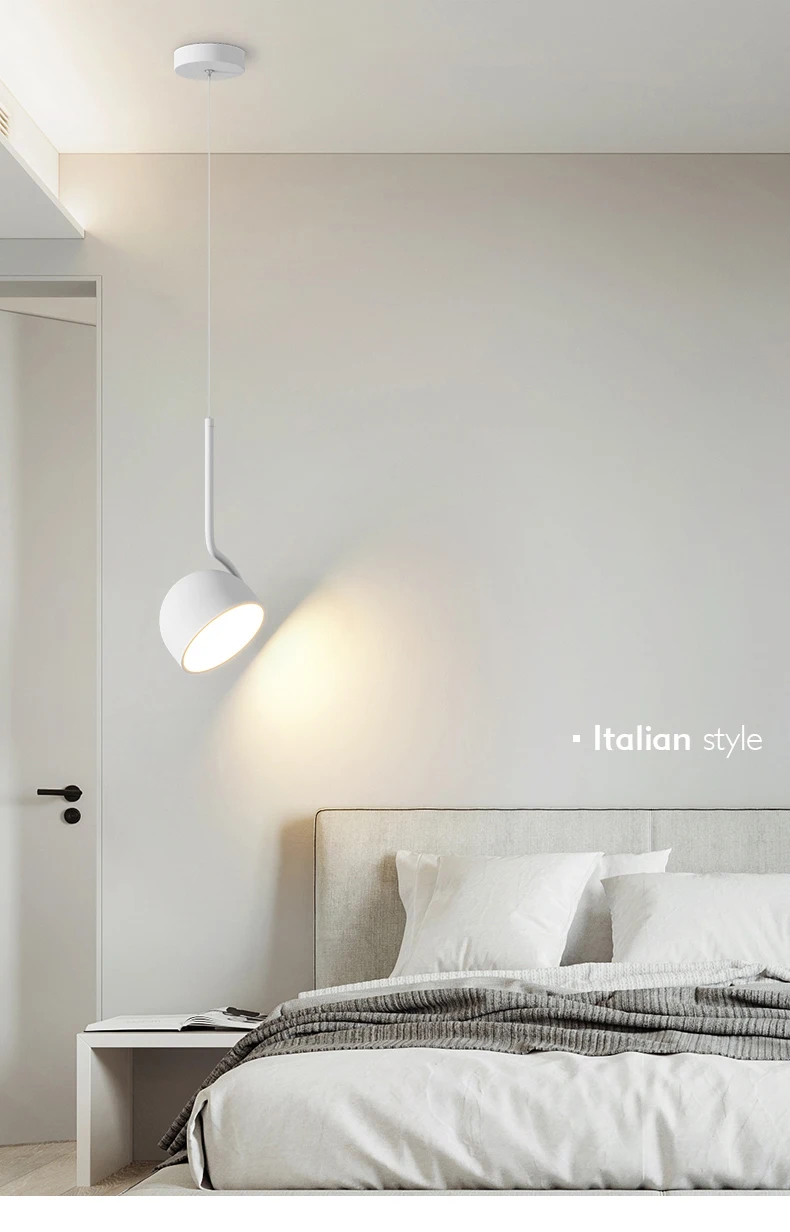 Description Picture 2 of itemDimming Simple Black White New LED Modern Pendant Lights Living Study Dining Room Bedroom Bedside Bar Loft Lamps Indoor Lighting