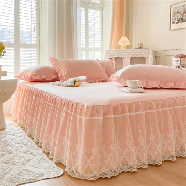 Floral Style Bedspread Double Lace Bed Skirt Single/Queen Size  Skin-friendly Mattress Cover cubrecamas(Pillowcase Need Order) - AliExpress