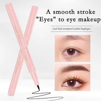 Eyeliner Powder tube Cool black thin head liquid eyeliner is not easy to faint makeup and smooth for beginners