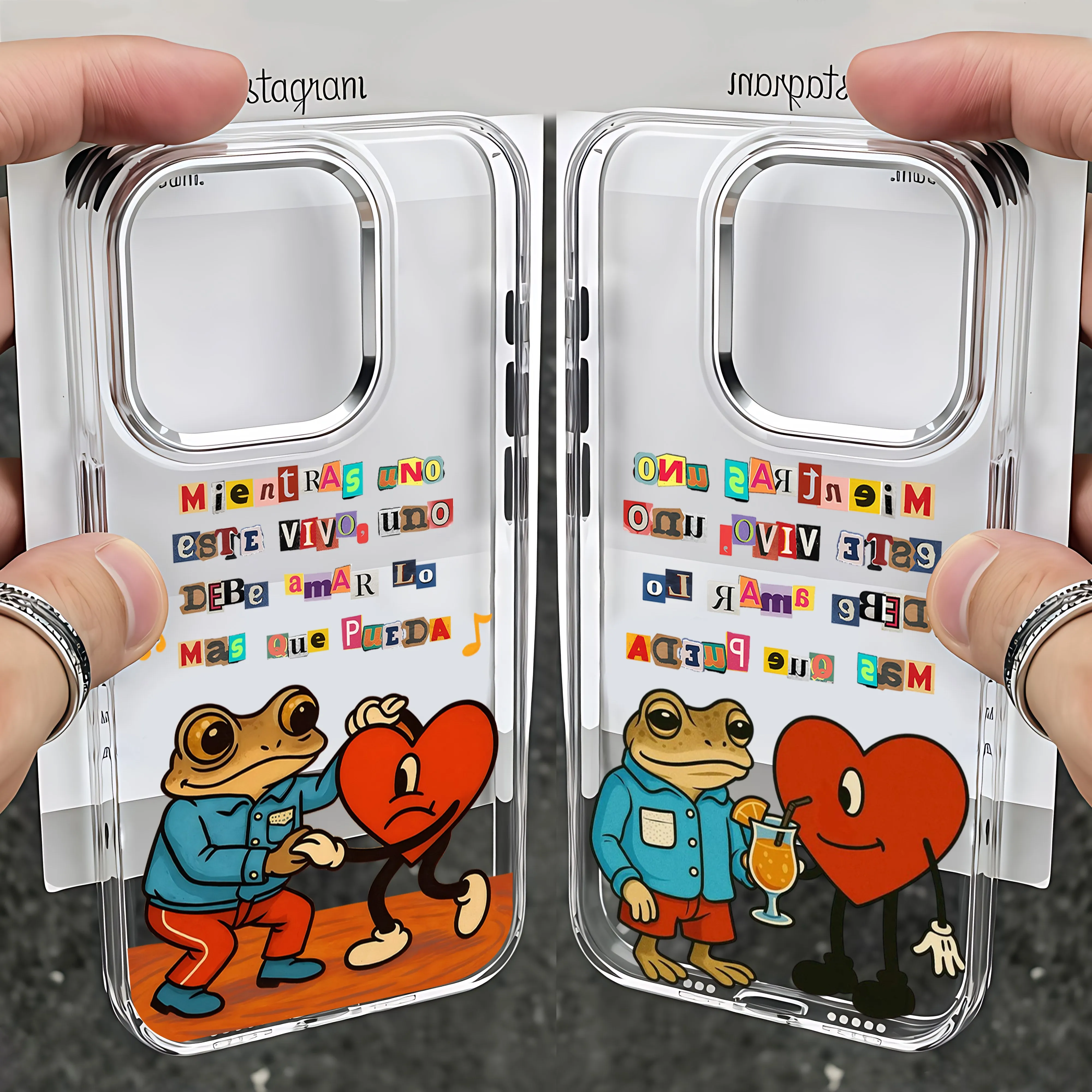 รูปสินค้า เคส iPhone ลาย B-Bad Bunny ป้องกันแรงกระแทก ใส นุ่ม สำหรับ iPhone 16/17 Pro Max และรุ่นอื่นๆ