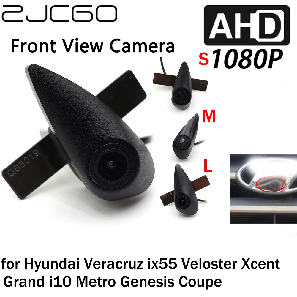 

ZJCGO Front View LOGO Parking Camera AHD 1080P Night Vision for Hyundai Veracruz ix55 Veloster Xcent Grand i10 Metro Genesis